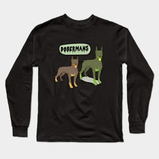 Natural Ear Doberman Long Sleeve T-Shirt